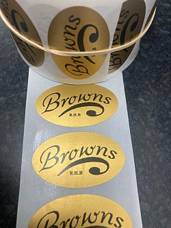 50x30mm Gold Oval Self Adhesive Labels