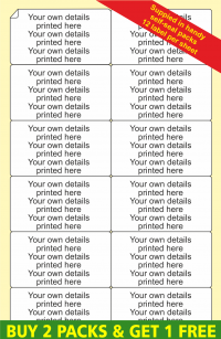 Mini Packs of Self-adhesive personalised Labels