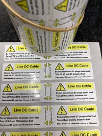 Live DC Cable Labels