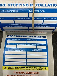 Fire Stopping Labels