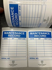 Maintenance Record Labels