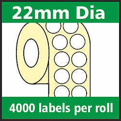 4000 22mm diameter labels per roll